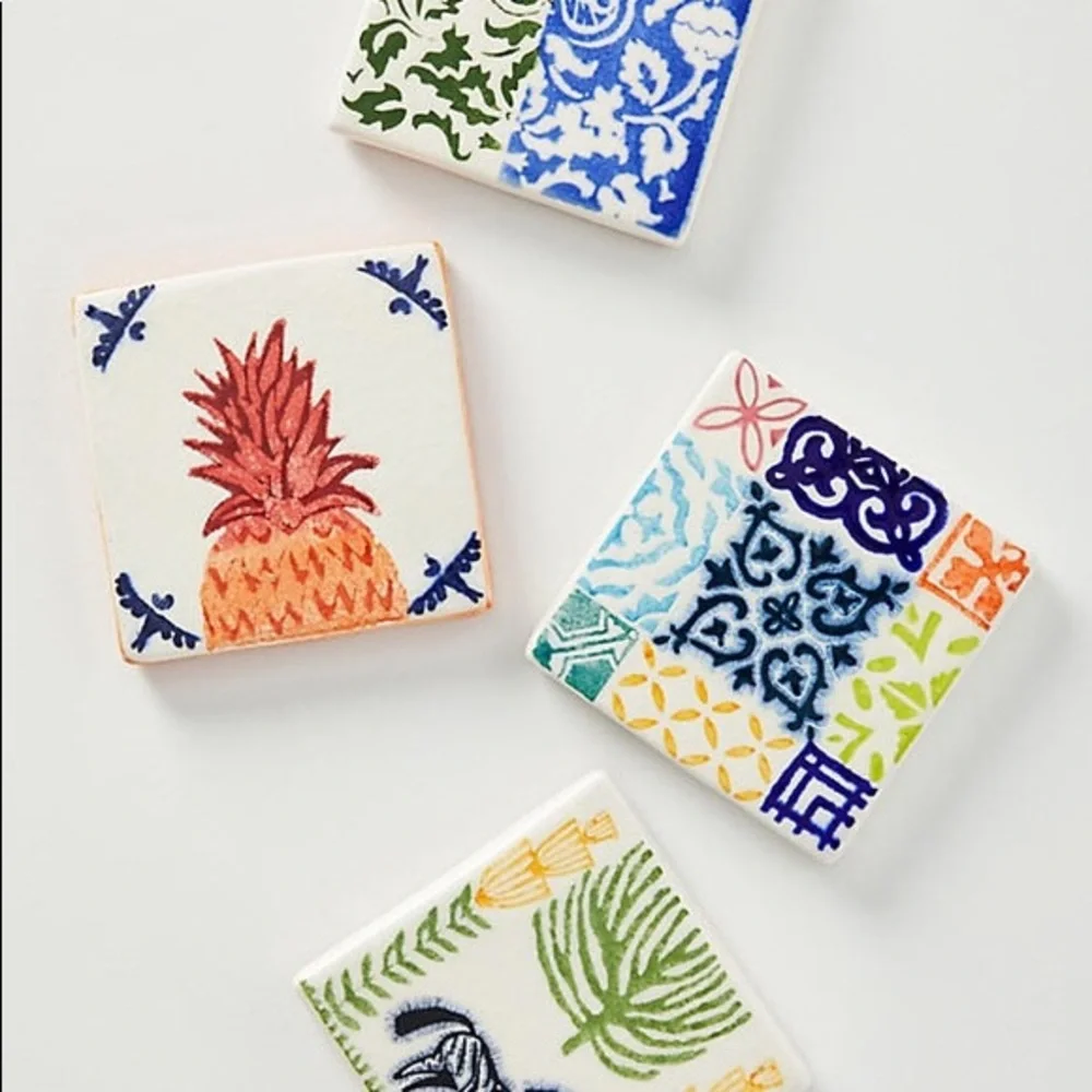 Anthropologie- Azulejo Tile Coasters